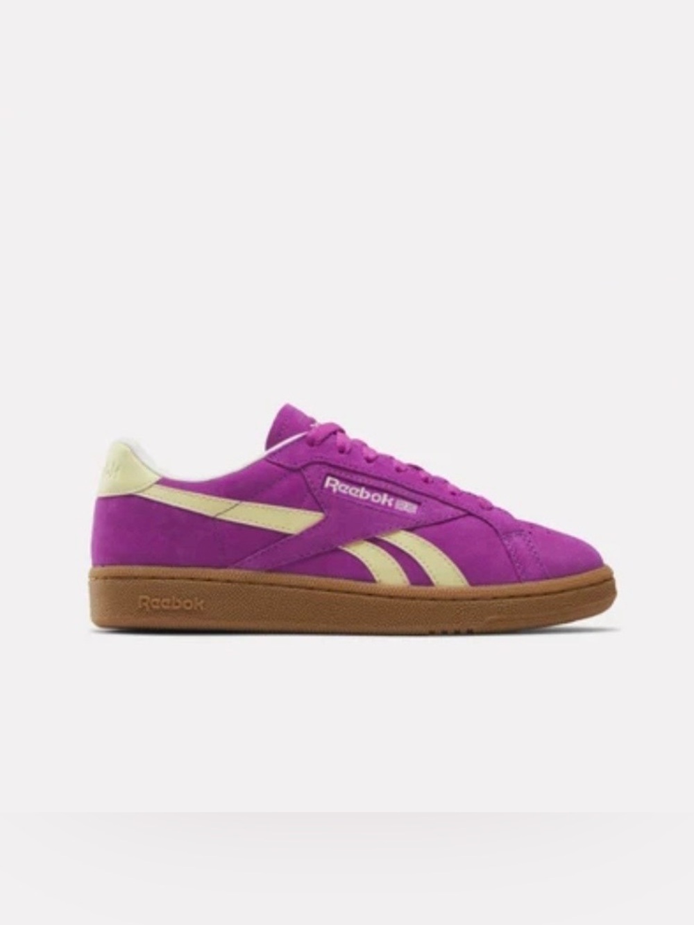Reebok Club C Grounds UK Shoes NWT Women's 7 Purple Suede Gum Sole